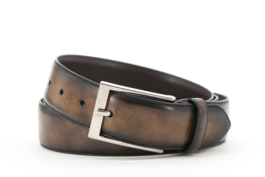 Leather Belt │ Brown Burn-Effect Patina