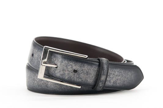 Leather Belt │ Grey Marble Patina