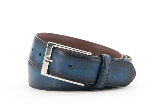 Leather Belt │ Blue Papiro Patina