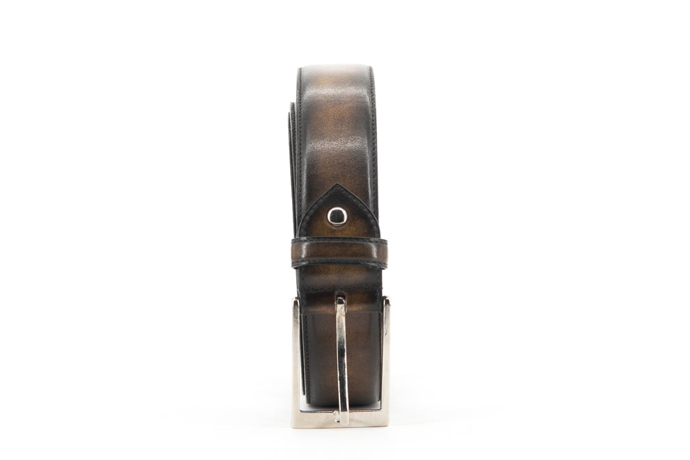 Leather Belt │ Brown Burn-Effect Patina