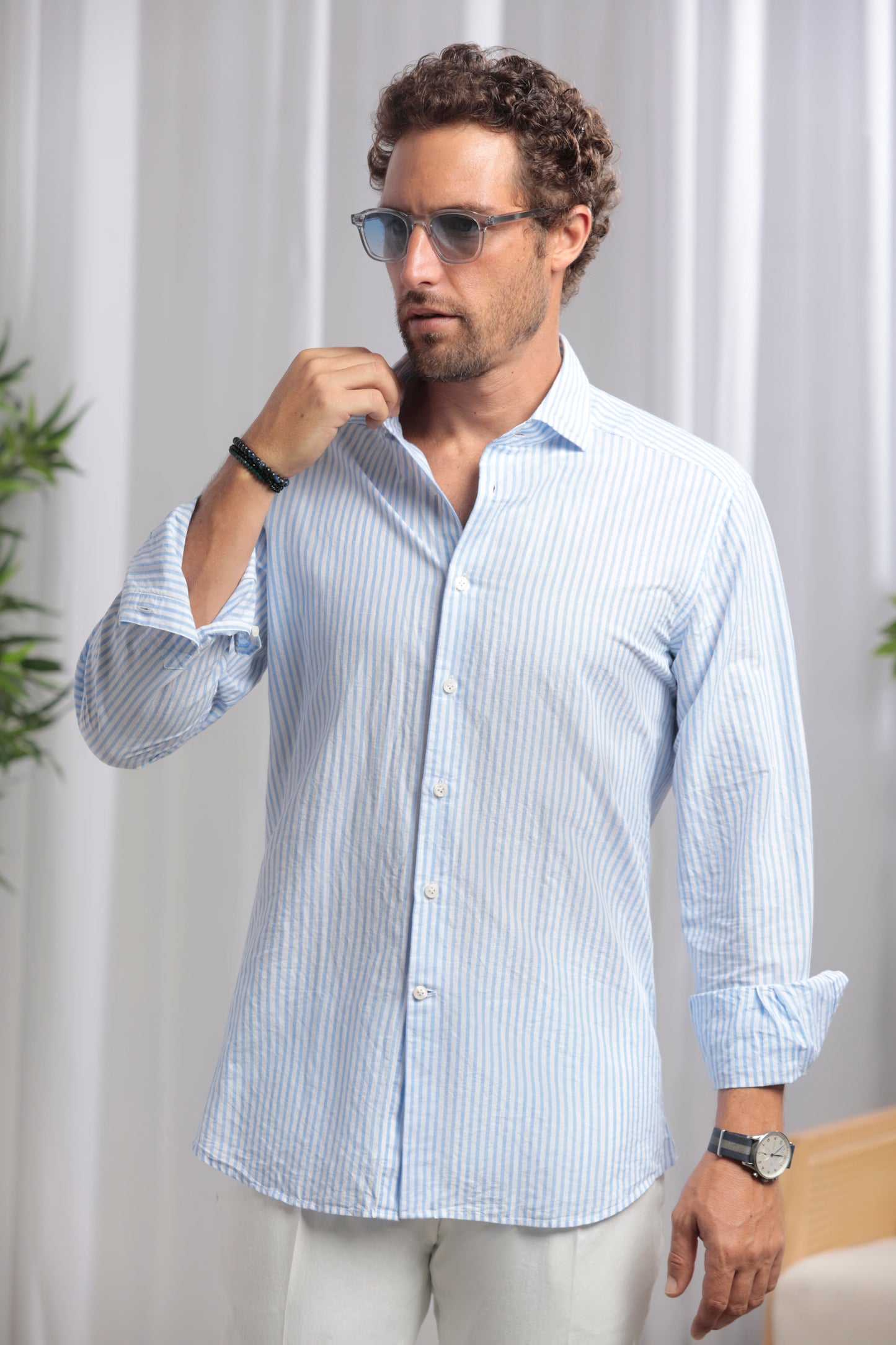 Linen Shirt │ Blue Stripes