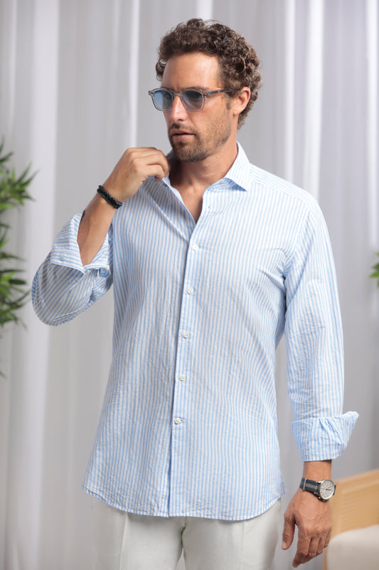 Linen Shirt │ Blue Stripes