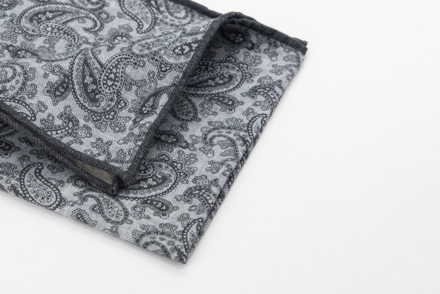 Pocket Square - Blue and Grey Paisley