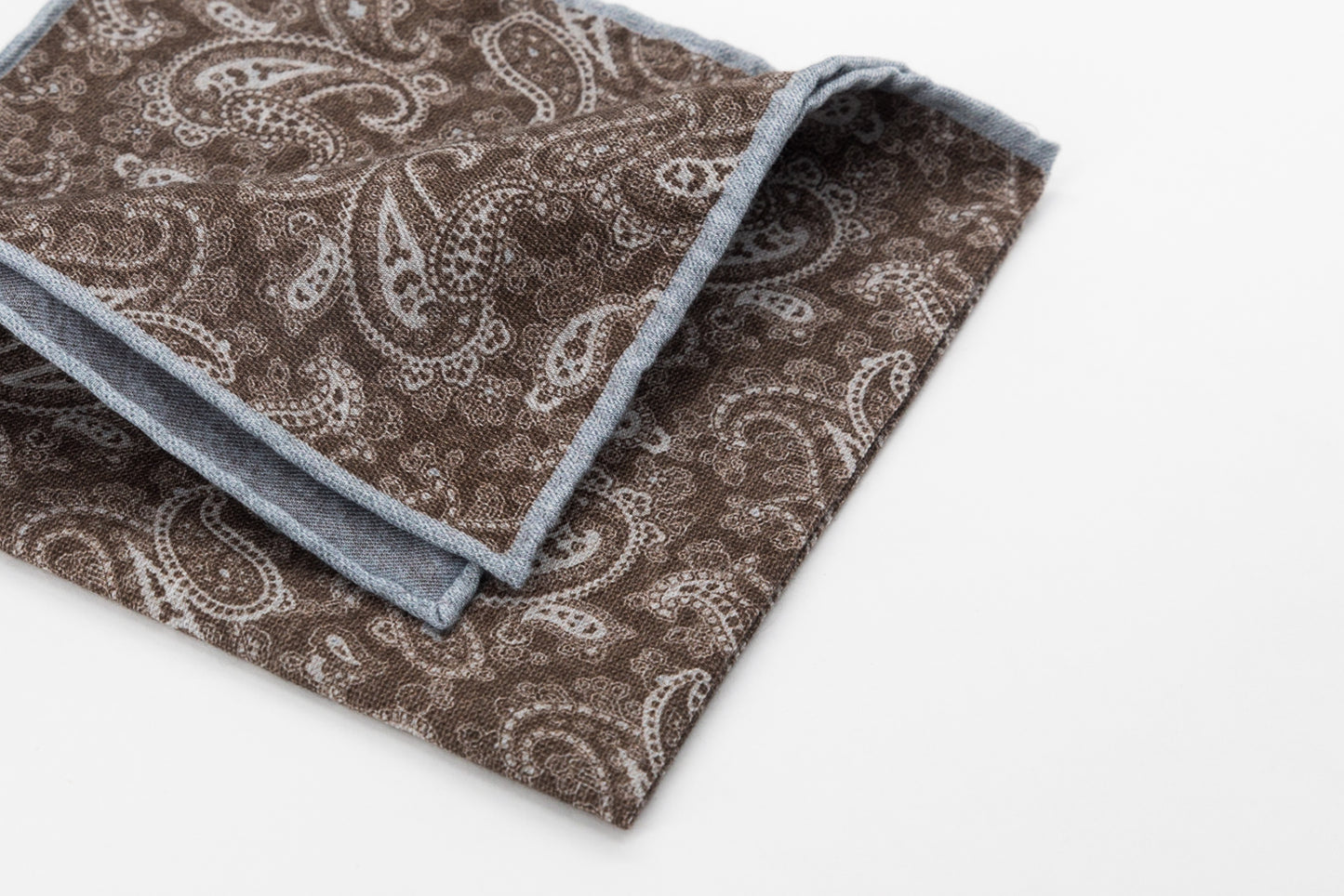 Pocket Square - Brown and Blue Paisley