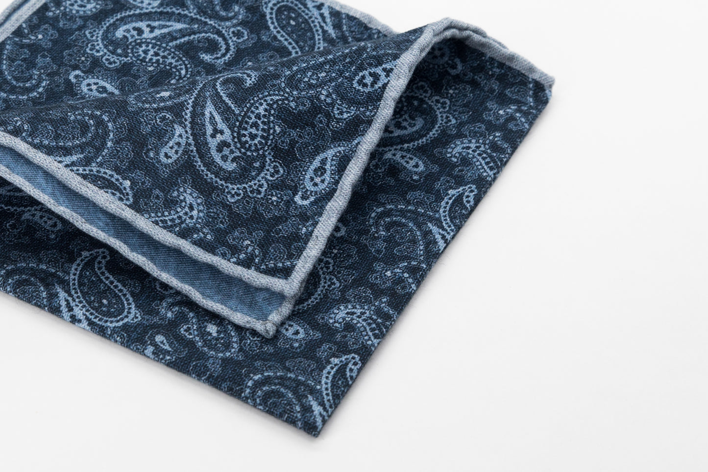 Pocket Square - Blue and Sky Blue Paisley