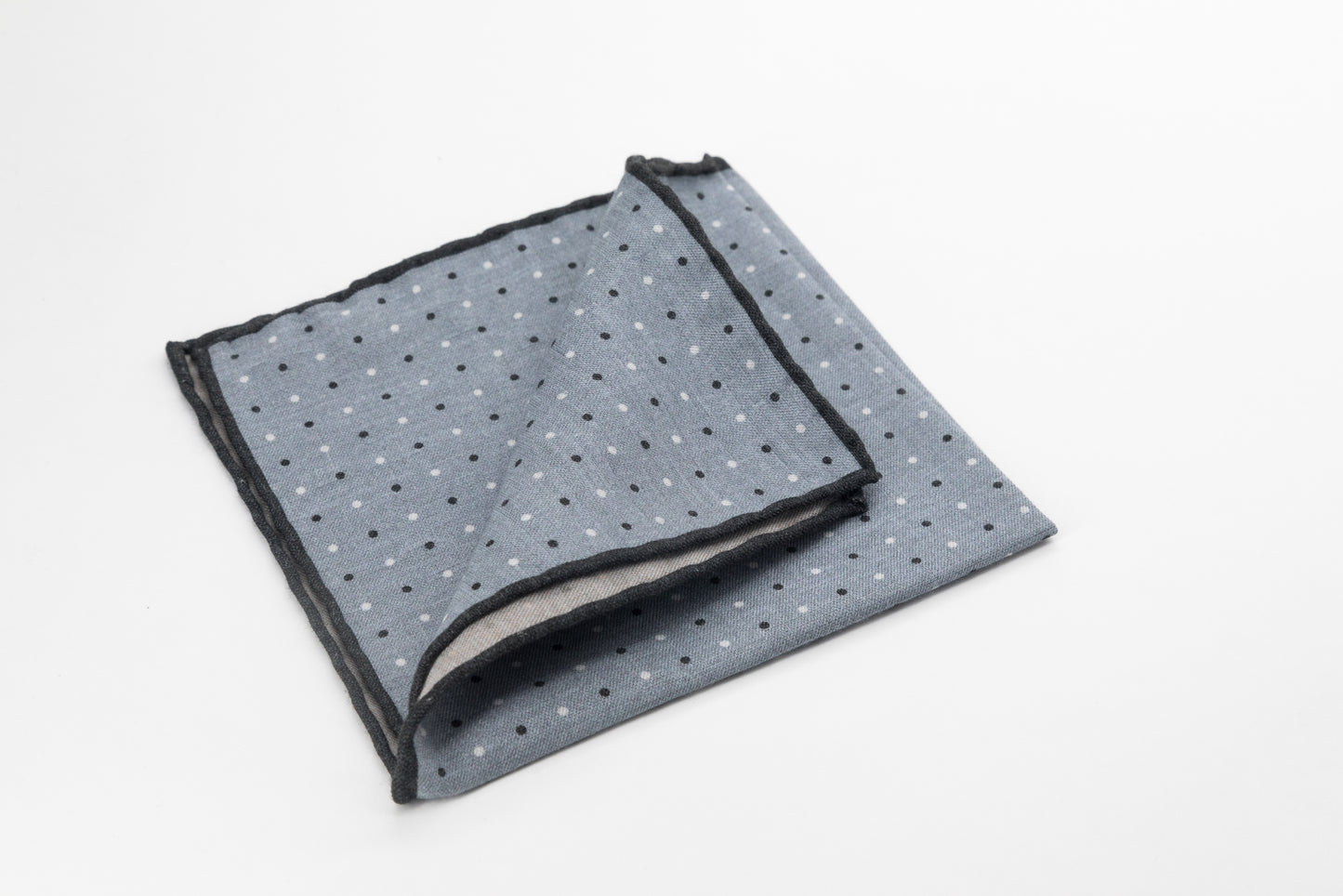 Pocket Square - Grey With Black and White Dots