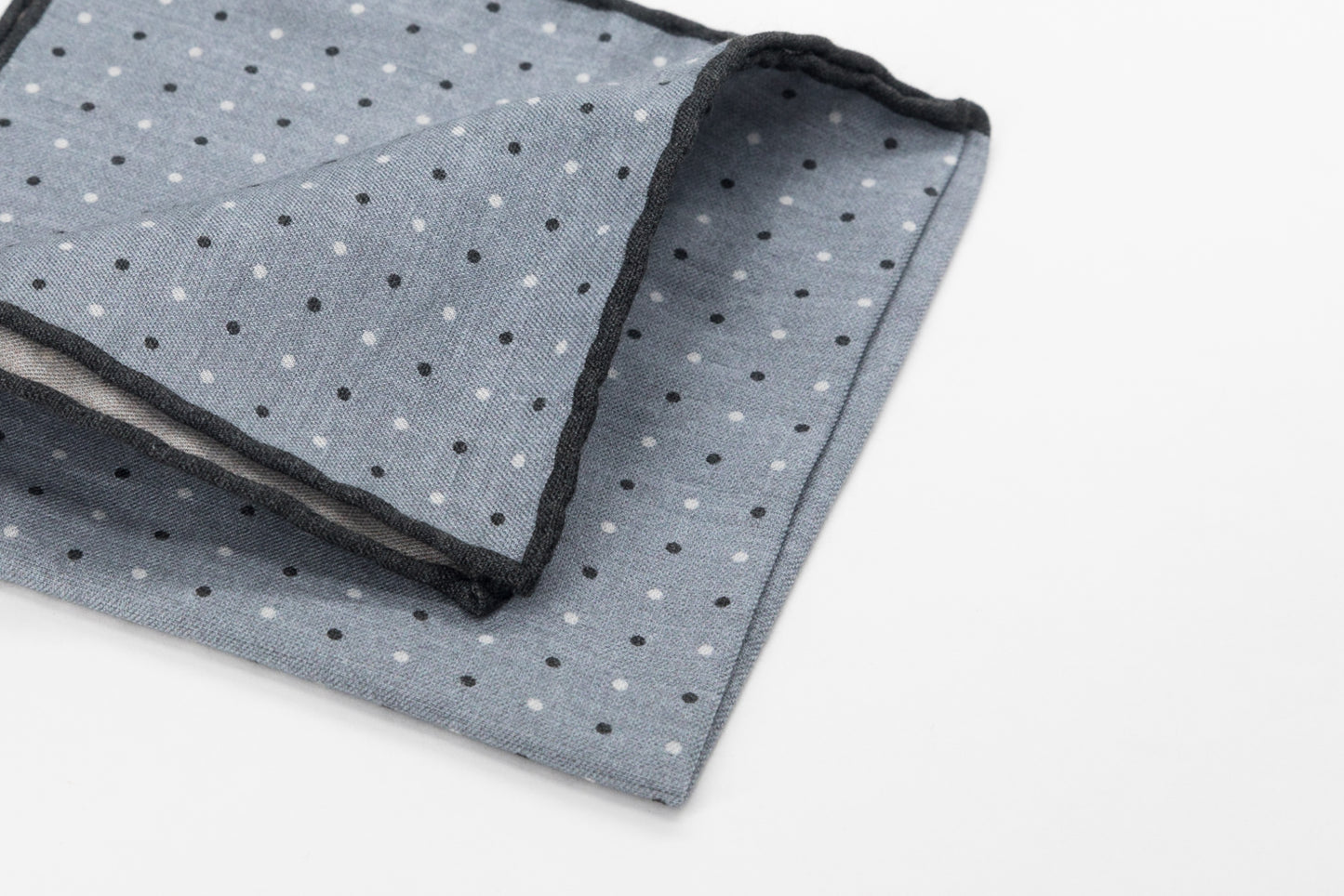 Pocket Square - Grey With Black and White Dots