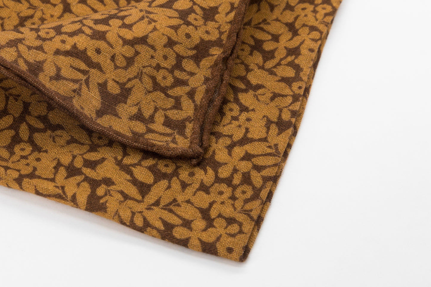 Pocket Square - Brown With Camel Flowers