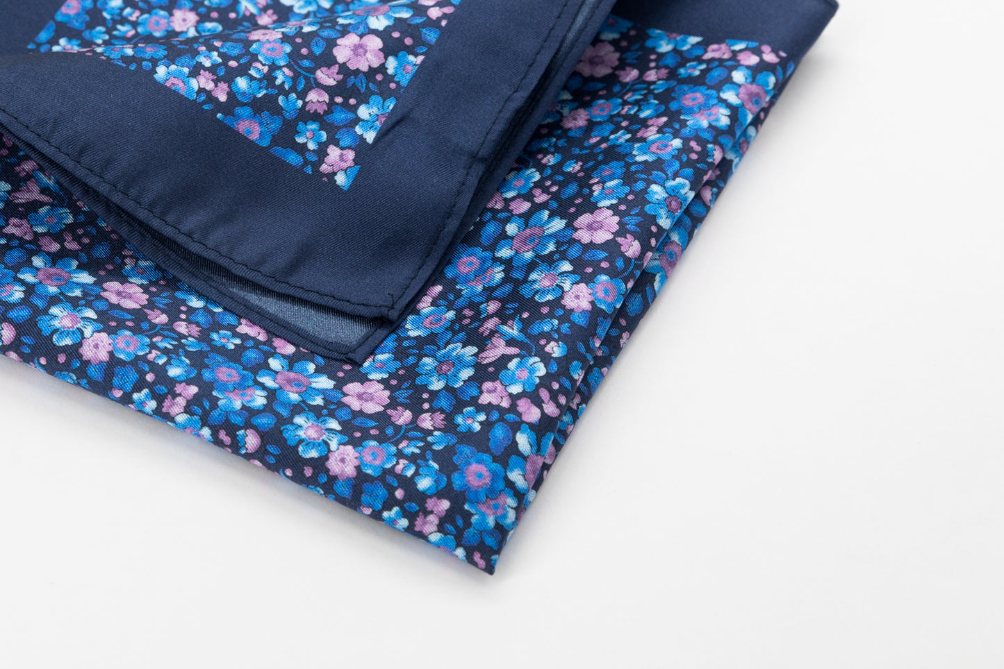 Pocket Square - Purple and Blue Flowers Print