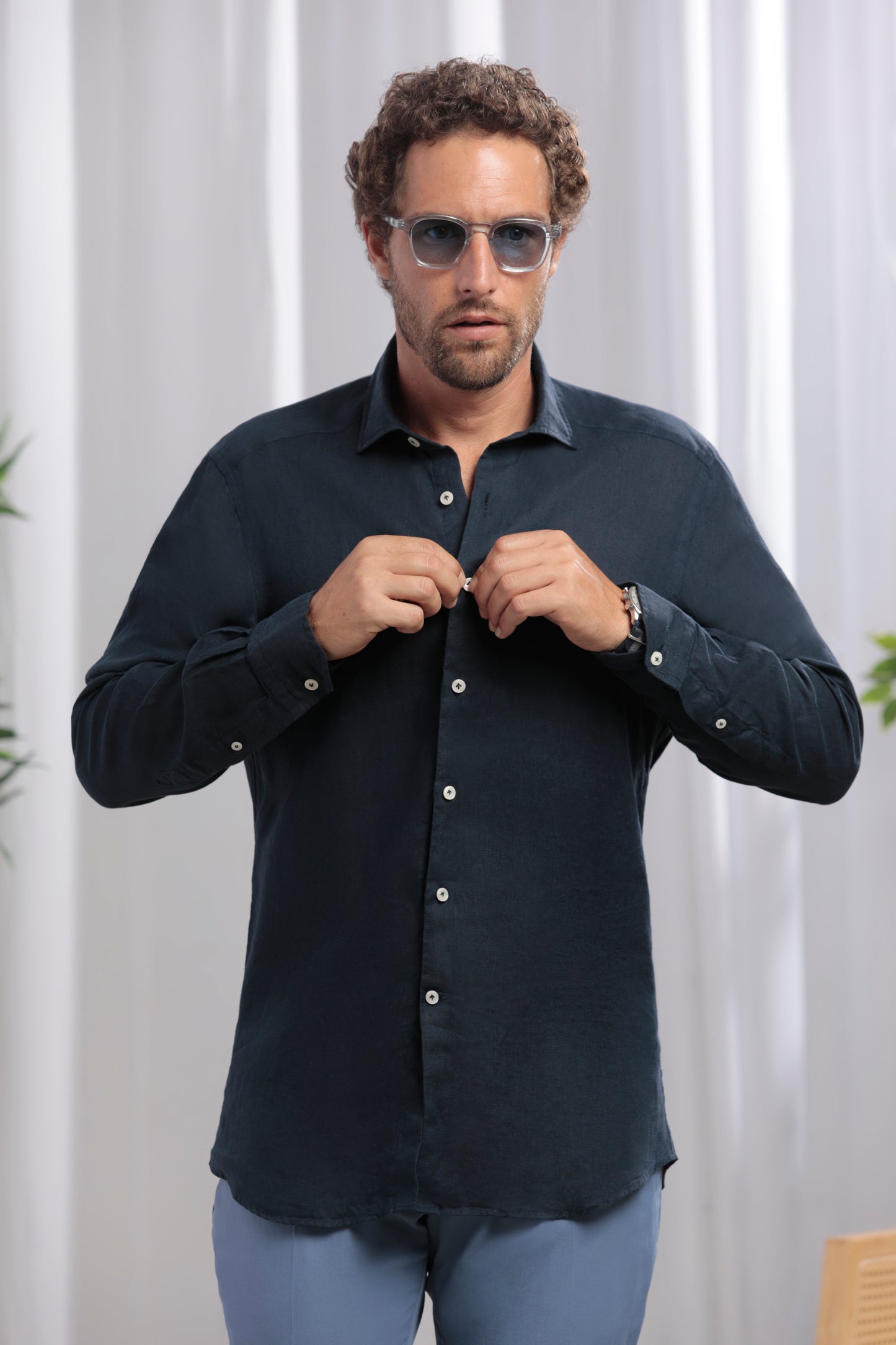 Linen Shirt │ Navy