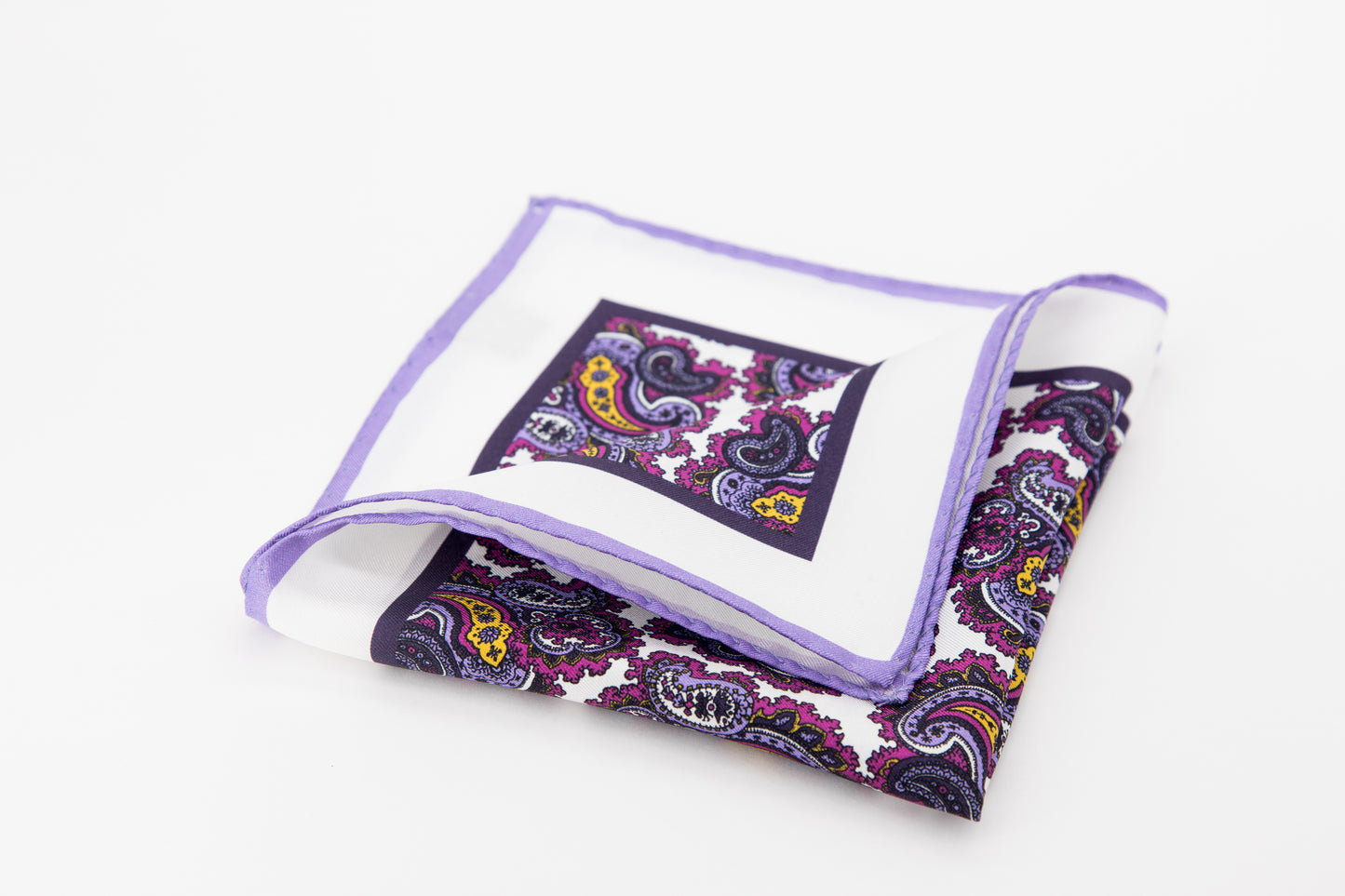 Pocket Square - Purple and Blue Paisley