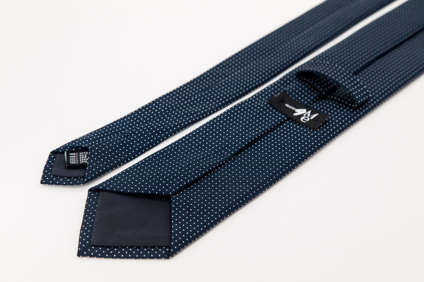 TIE - Small White Dots on Navy Background