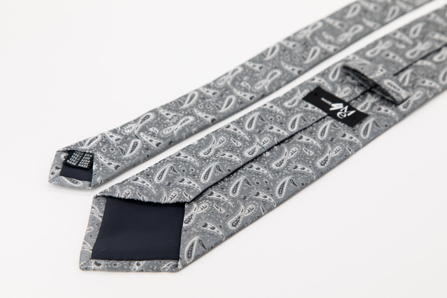 TIE - Black and White Pattern On Grey Background