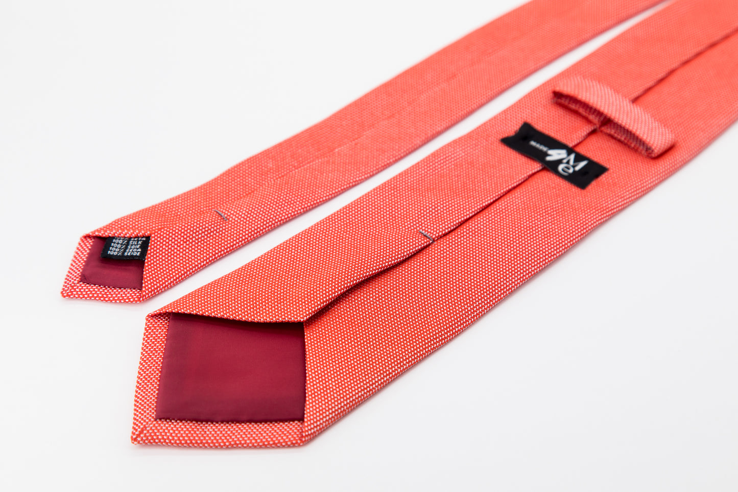 TIE - Plain Salmon and White Colors