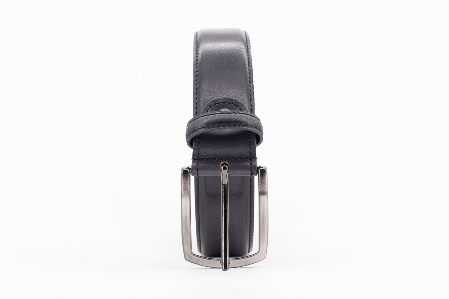 Leather Belt │ Navy Grey