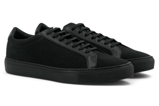 Linen & Leather Low Kick │ Black