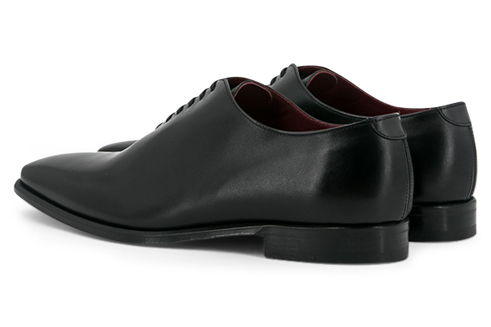 Leather Whole Cut Monti │ Black with Red Soles [BlackStitch]