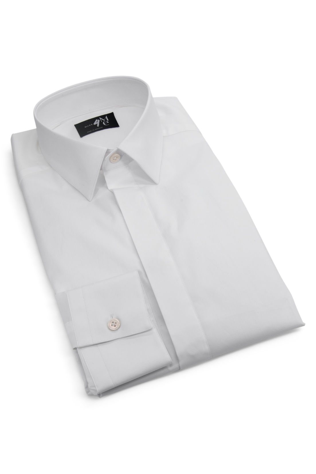 Poplin Shirt with Hidden Buttons │ White