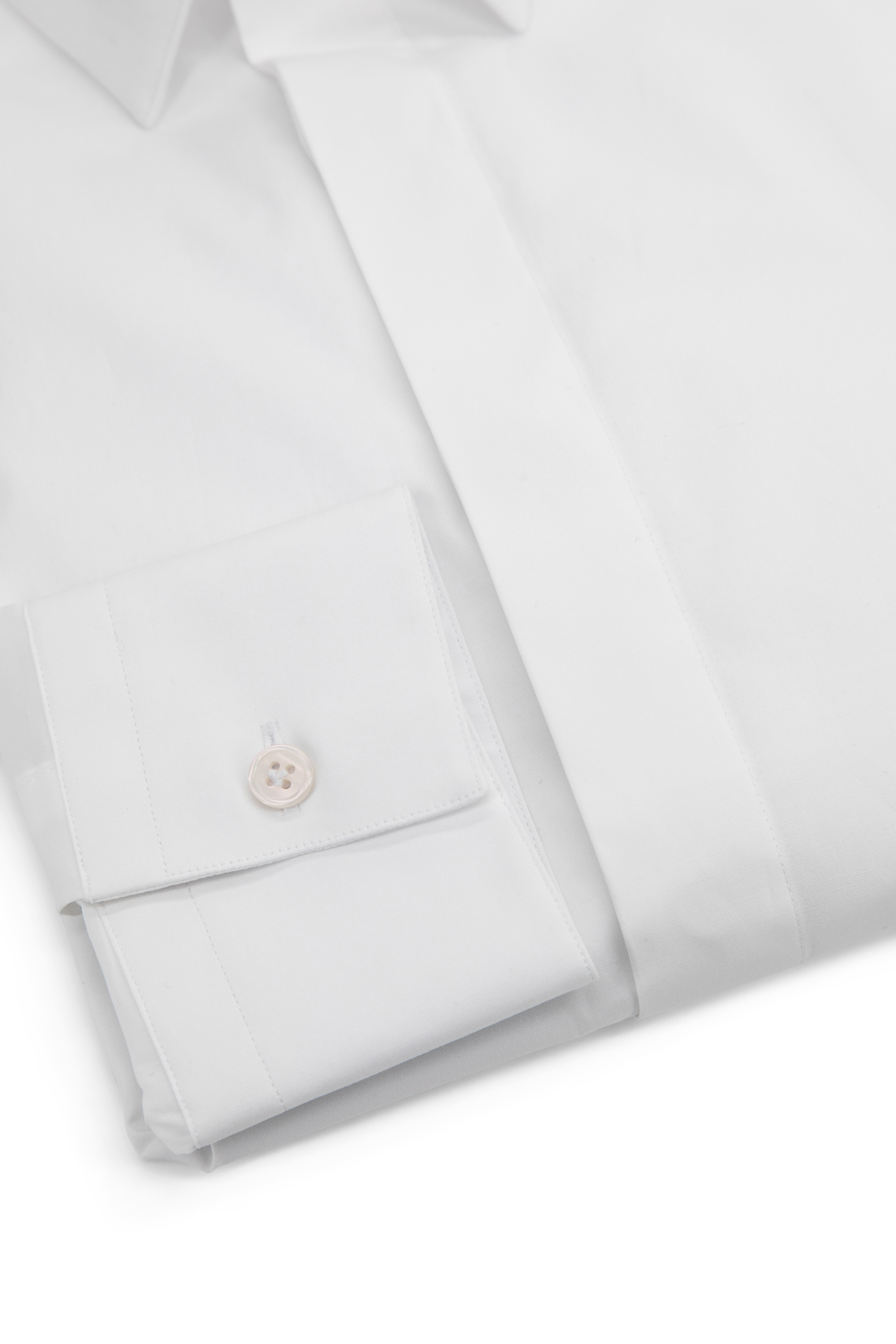 Poplin Shirt with Hidden Buttons │ White