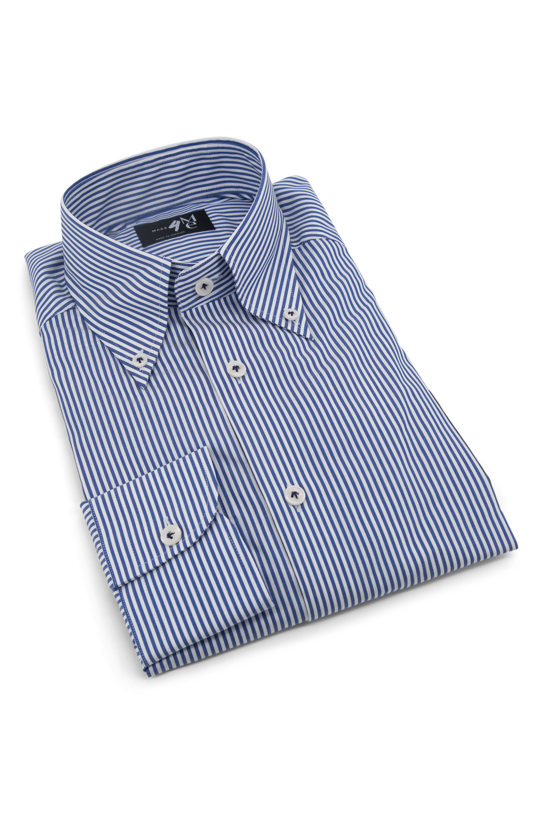 Buttoned Collar Poplin Shirt │ Blue Stripes