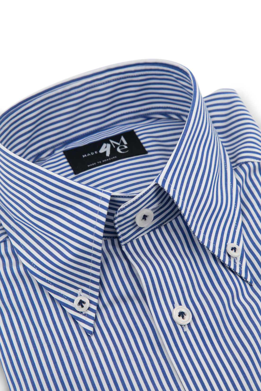 Buttoned Collar Poplin Shirt │ Blue Stripes