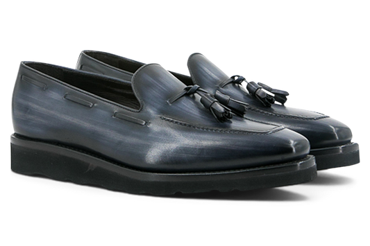 Leather Loafer Monti │ Grey Patina with Vibram Soles