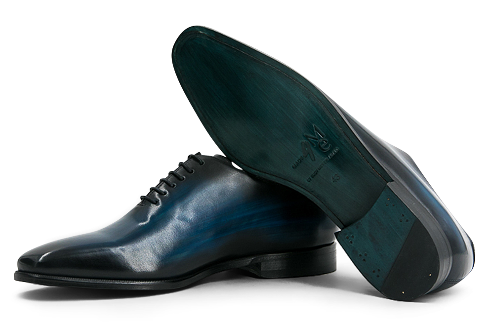 Leather Whole Cut Monti │ Blue Patina