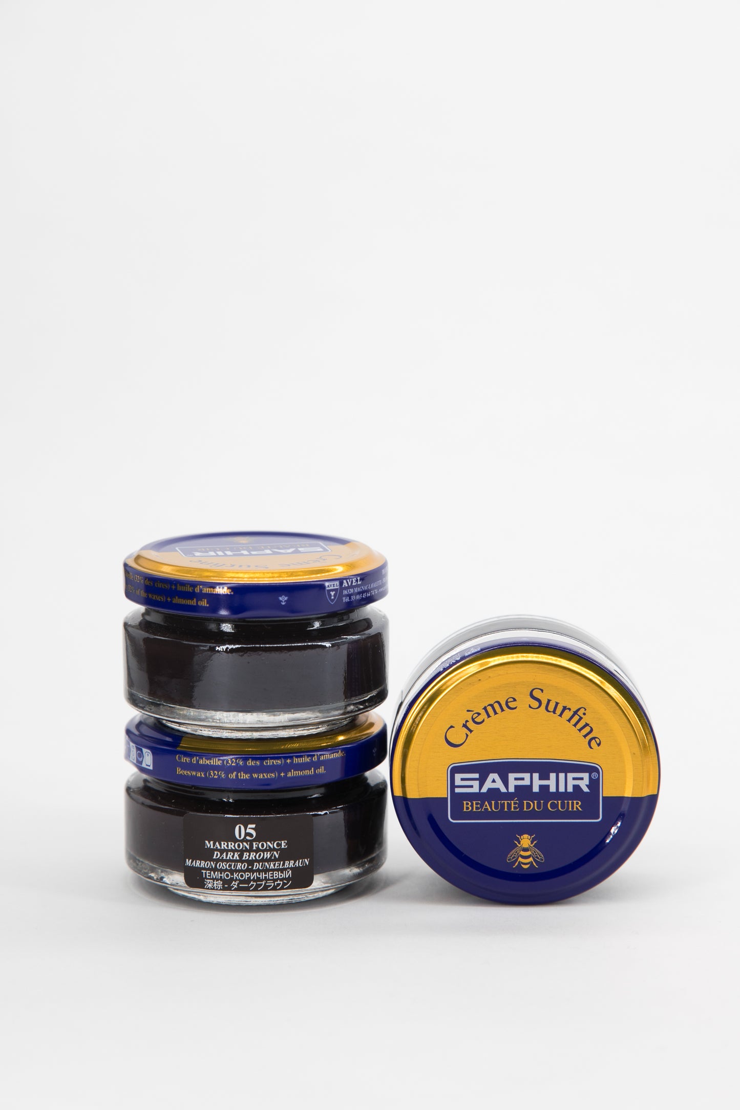 SAPHIR Cirage Crème Surfine Pommadier Stone Dark Brown 50 ml