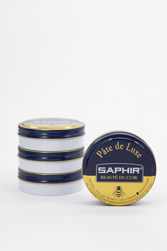 Saphir Shoe Polish Pate de Luxe 50ml Tin - Made in France - White