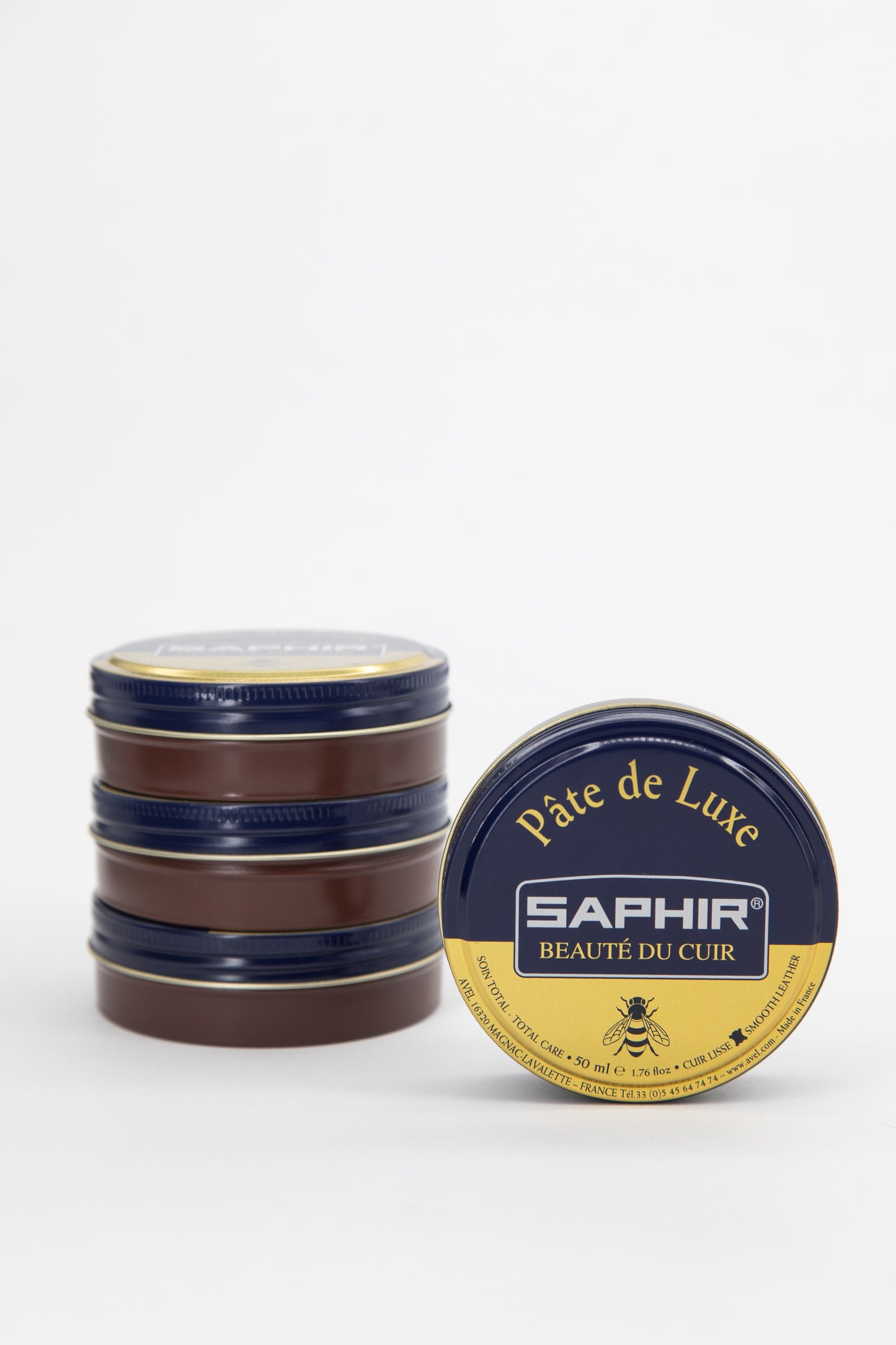 Saphir Shoe Polish Pate de Luxe 50ml Tin - Made in France - Brown