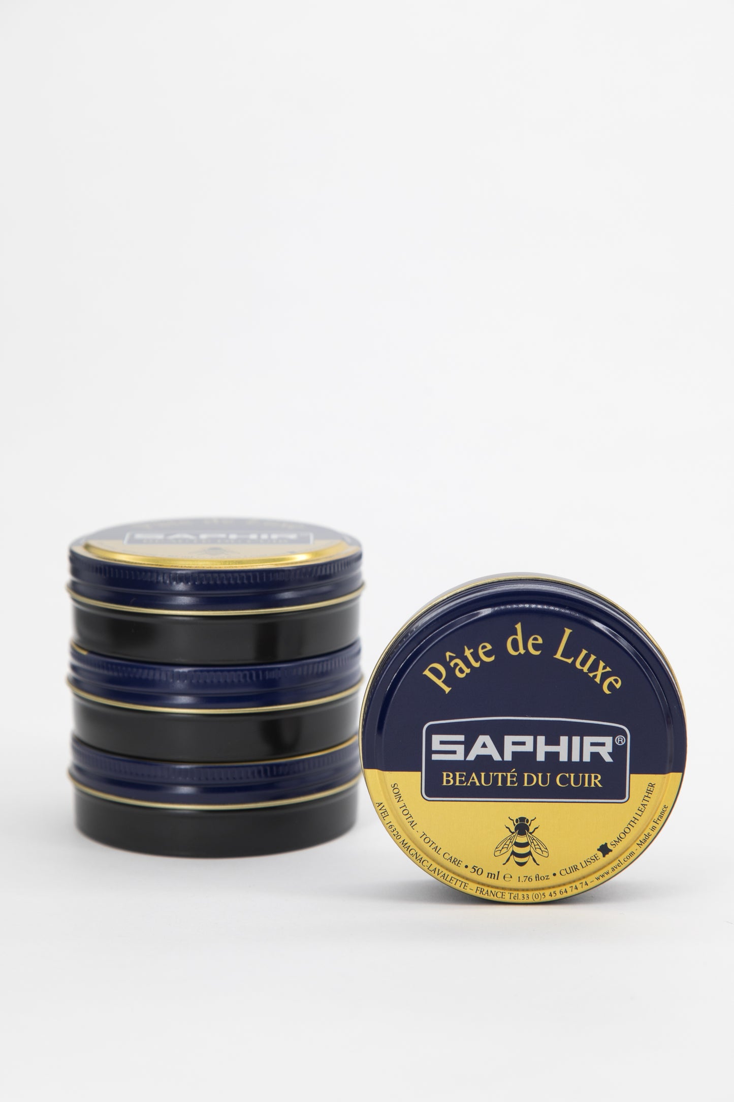 Saphir Shoe Polish Pate de Luxe 50ml Tin - Made in France - Black