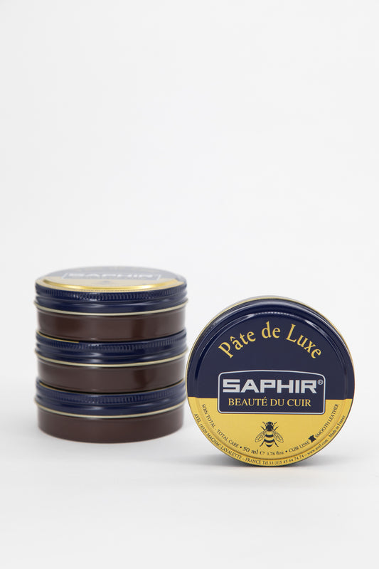 Saphir Shoe Polish Pate de Luxe 50ml Tin - Made in France - Dark Brown