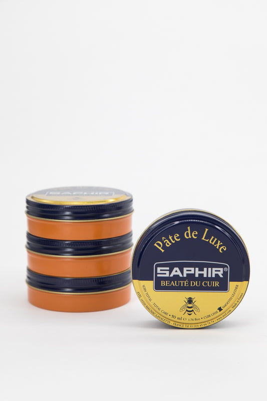 Saphir Shoe Polish Pate de Luxe 50ml Tin - Made in France - Orange