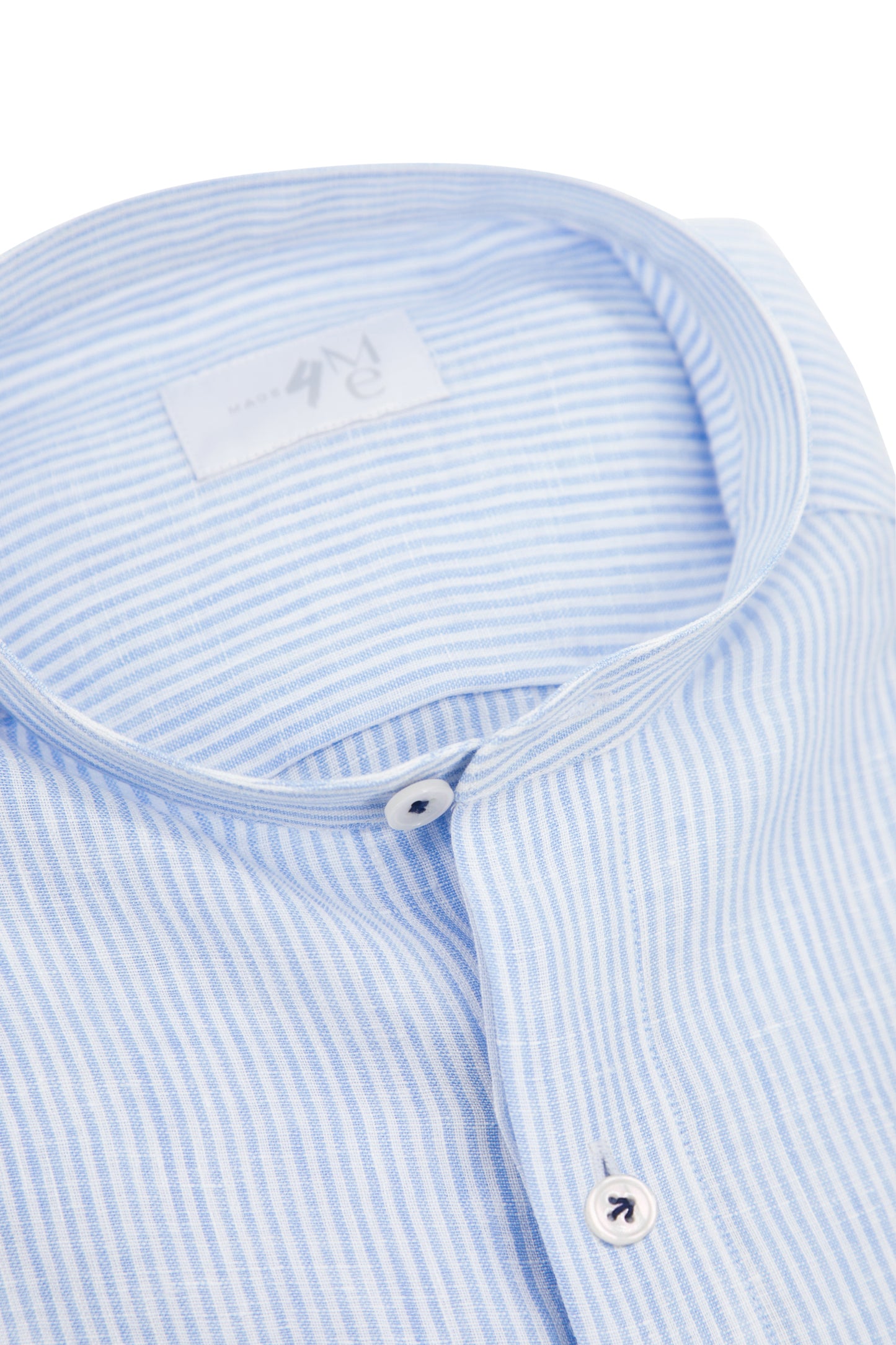 Mao Linen Shirt │ Blue Stripes