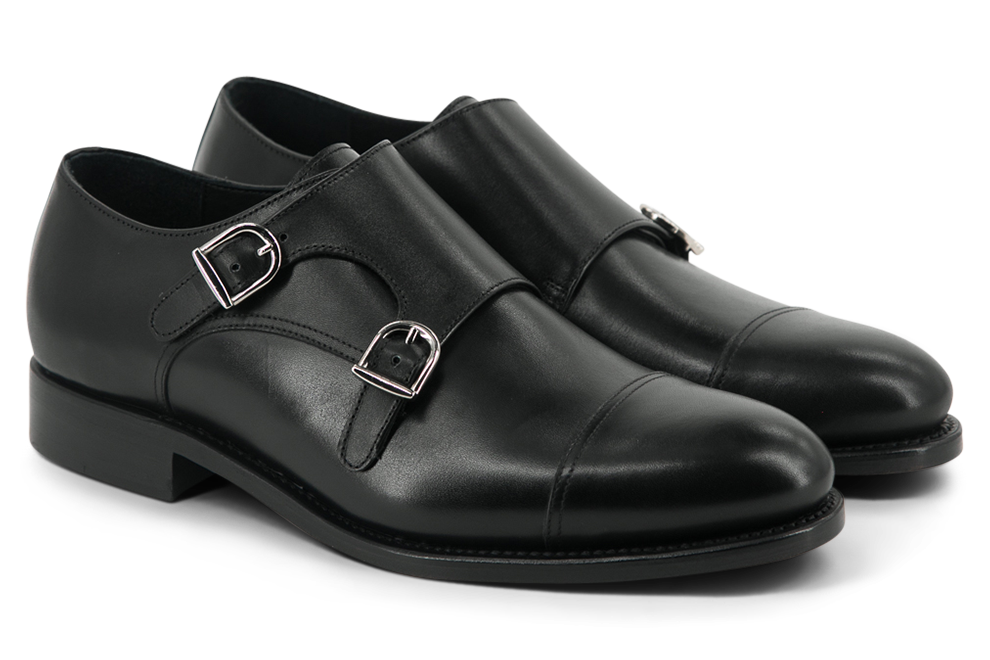 Leather Double Monk Zurigo │ Black