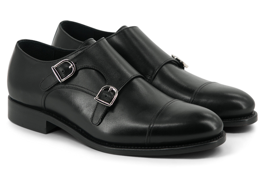 Leather Double Monk Zurigo │ Black