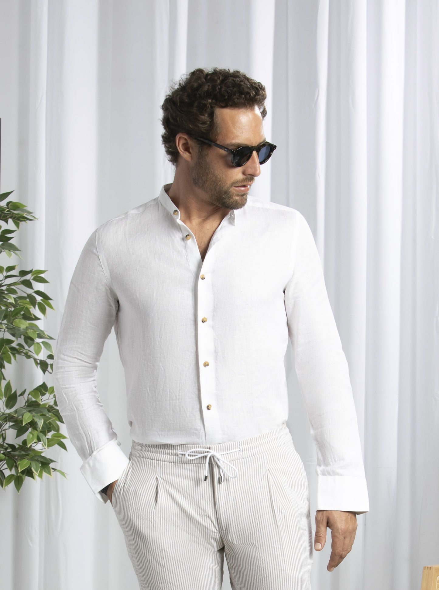 Mao Linen Shirt │ White