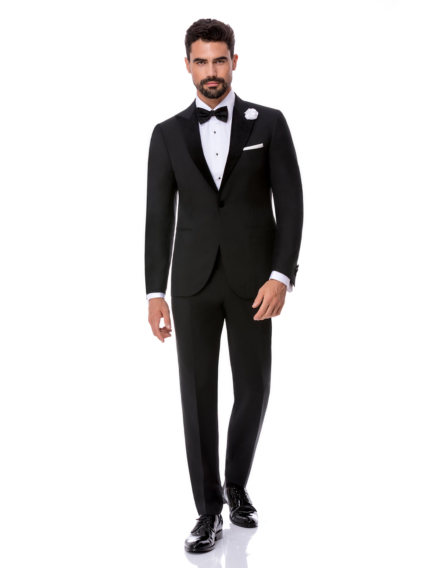 Black tuxedo suit peak lapel - Made4Me