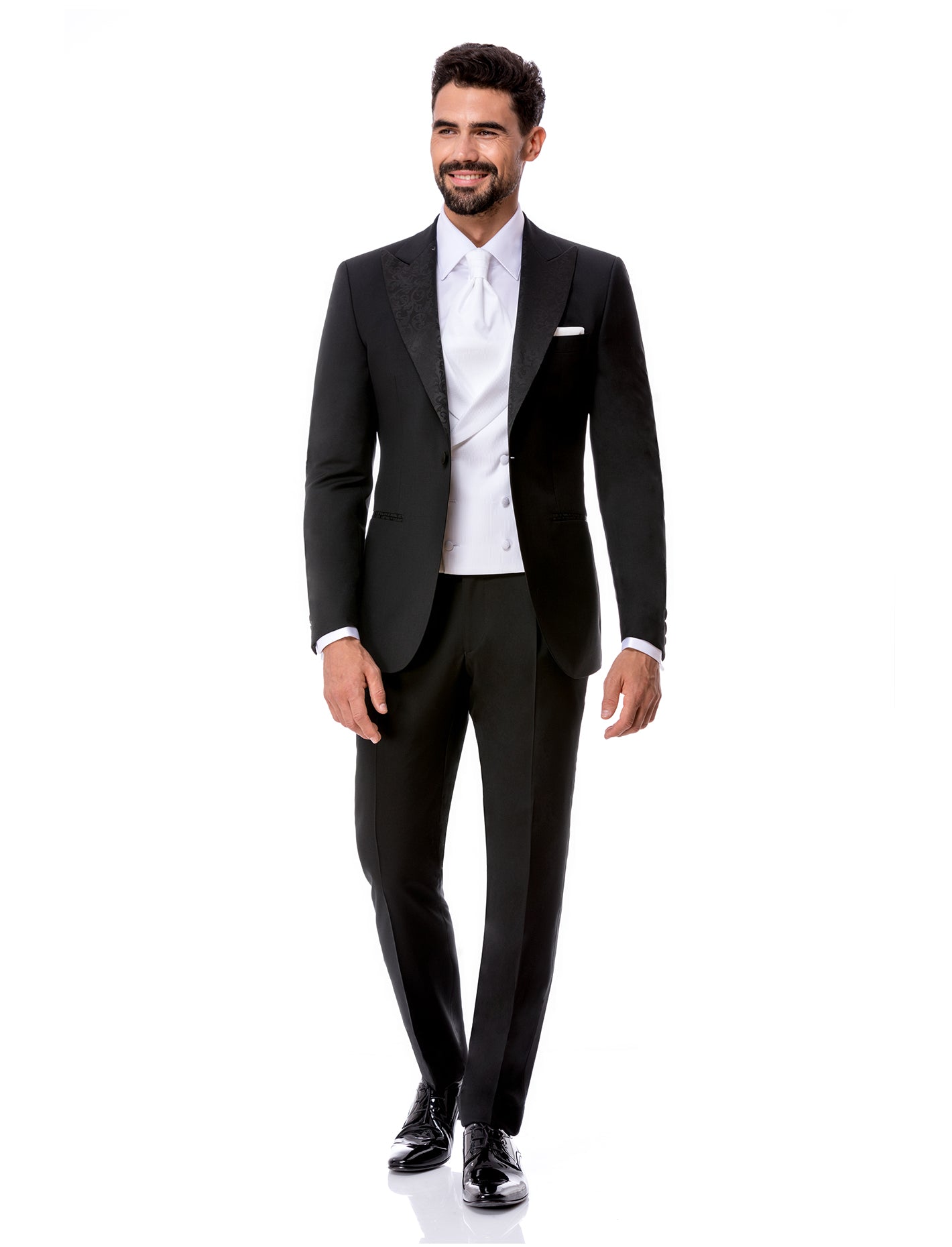 Black Tuxedo Peak Lapel Jacket - Made4Me