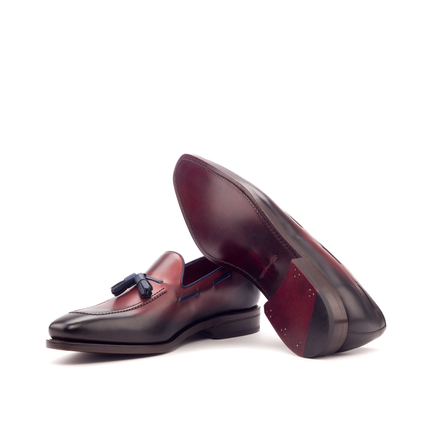 Leather Loafer Monti │ Red Burn-Effect & Navy