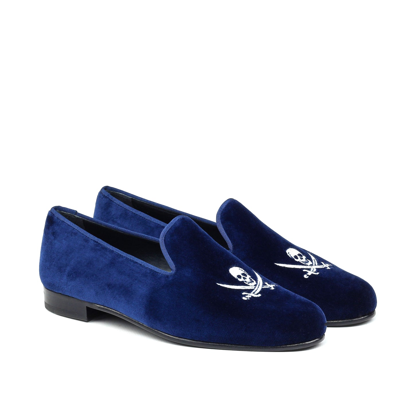 Velvet Slippers │ Electric Blue - Pirate Symbol