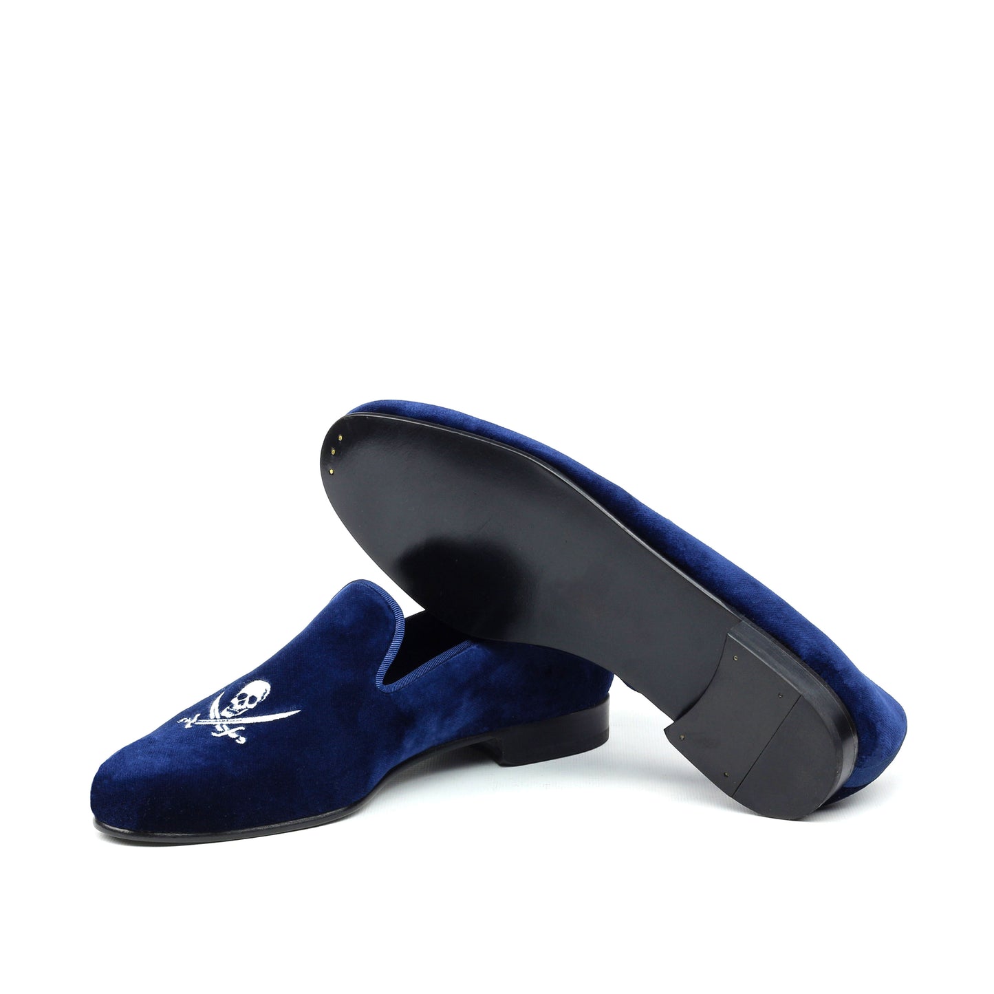 Velvet Slippers │ Electric Blue - Pirate Symbol