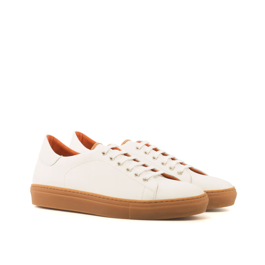 Leather Trainer │ White & Caramel Soles