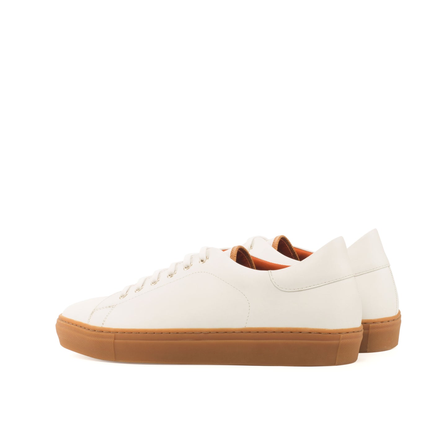 Leather Trainer │ White & Caramel Soles